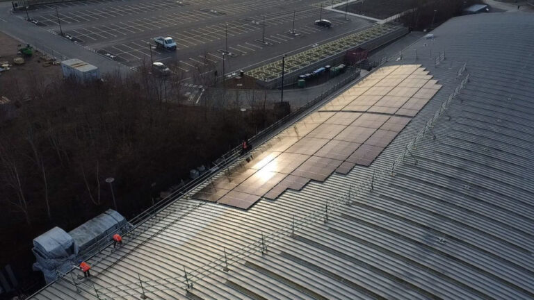 solar panel installation on the old building at locomotion