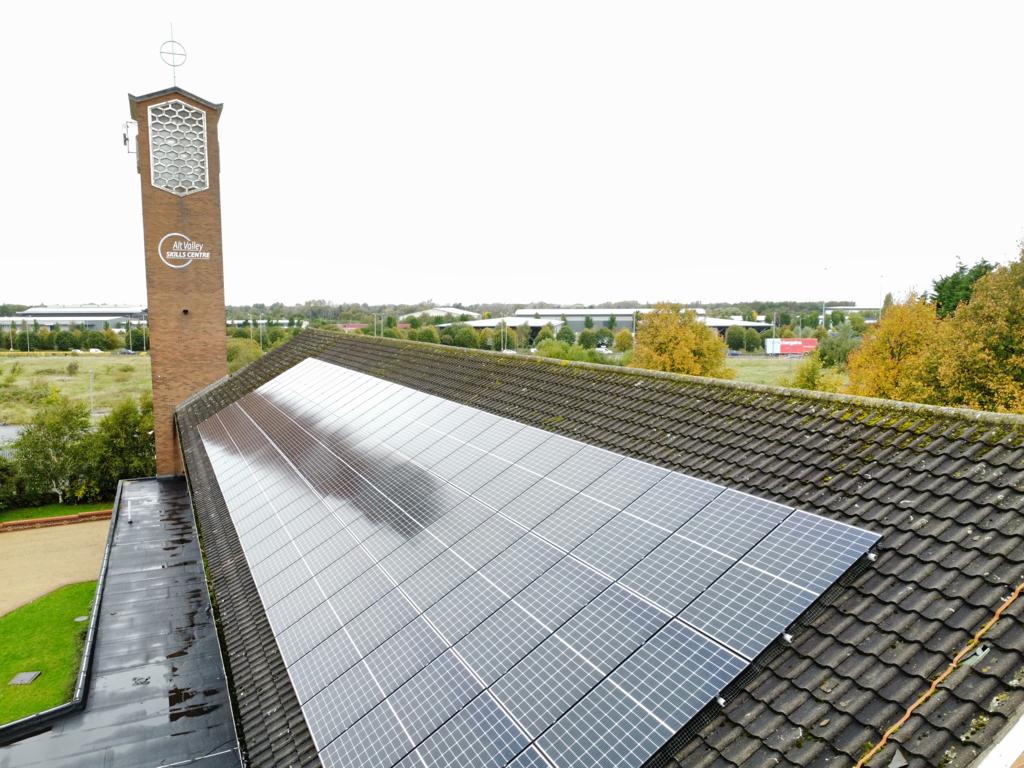 Solar panels at St Swithins Church Liverpool