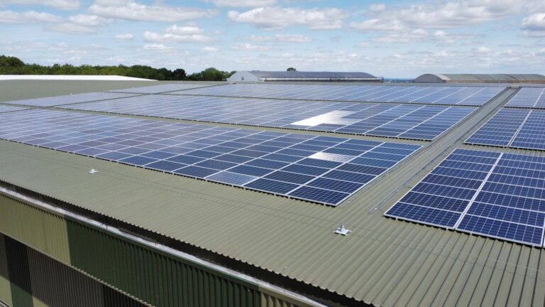 large scale solar panel installation