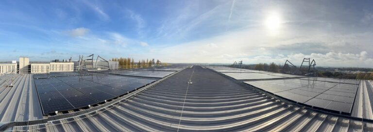 Commercial solar installation on the British Library storage and logistics facility