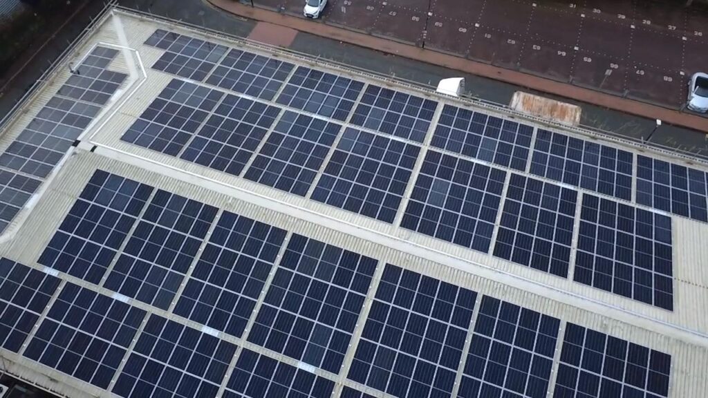 large scale commercial solar panel installation